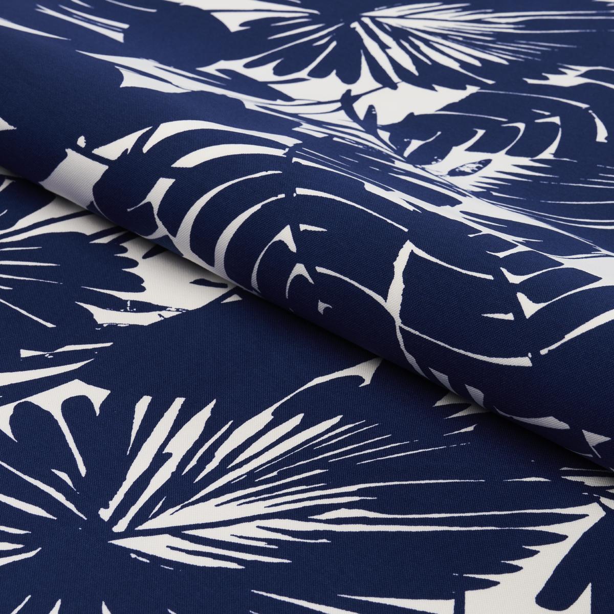 Schumacher Palisades Palm Indoor/Outdoor Indigo Fabric