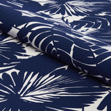 Schumacher Palisades Palm Indoor/Outdoor Indigo Fabric