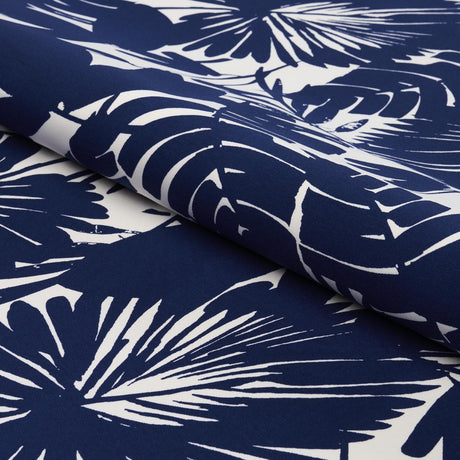 Schumacher Palisades Palm Indoor/Outdoor Indigo Fabric