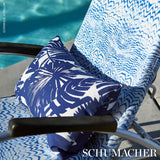 Schumacher Palisades Palm Indoor/Outdoor Indigo Fabric