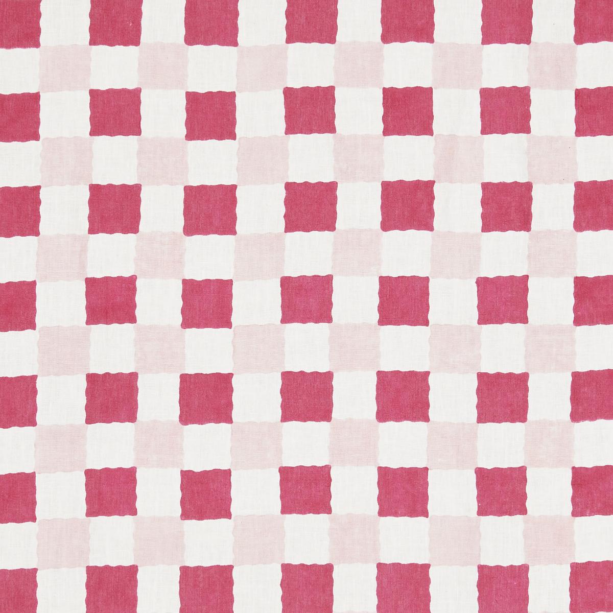 Schumacher Chequer Hand Block Print Pinks Fabric