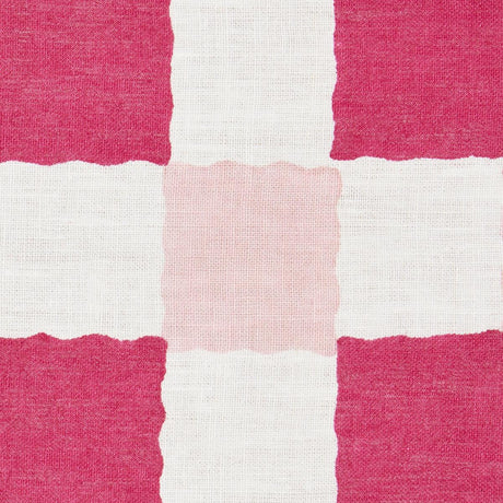 Schumacher Chequer Hand Block Print Pinks Fabric
