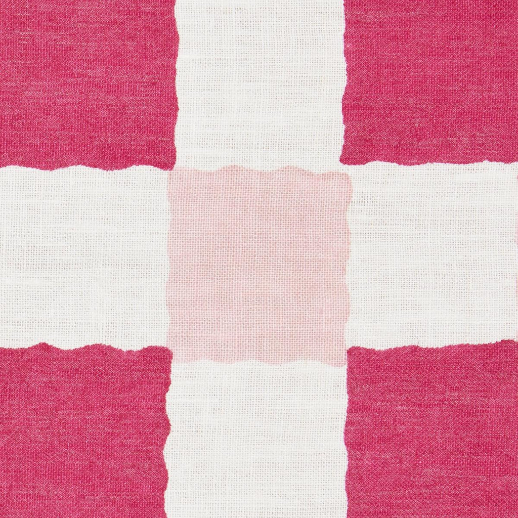 Schumacher Chequer Hand Block Print Pinks Fabric