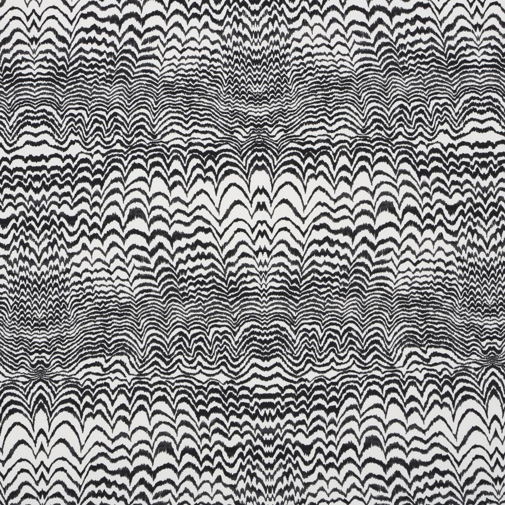 Schumacher Ink Wave Print Indoor/Outdoor Black Fabric