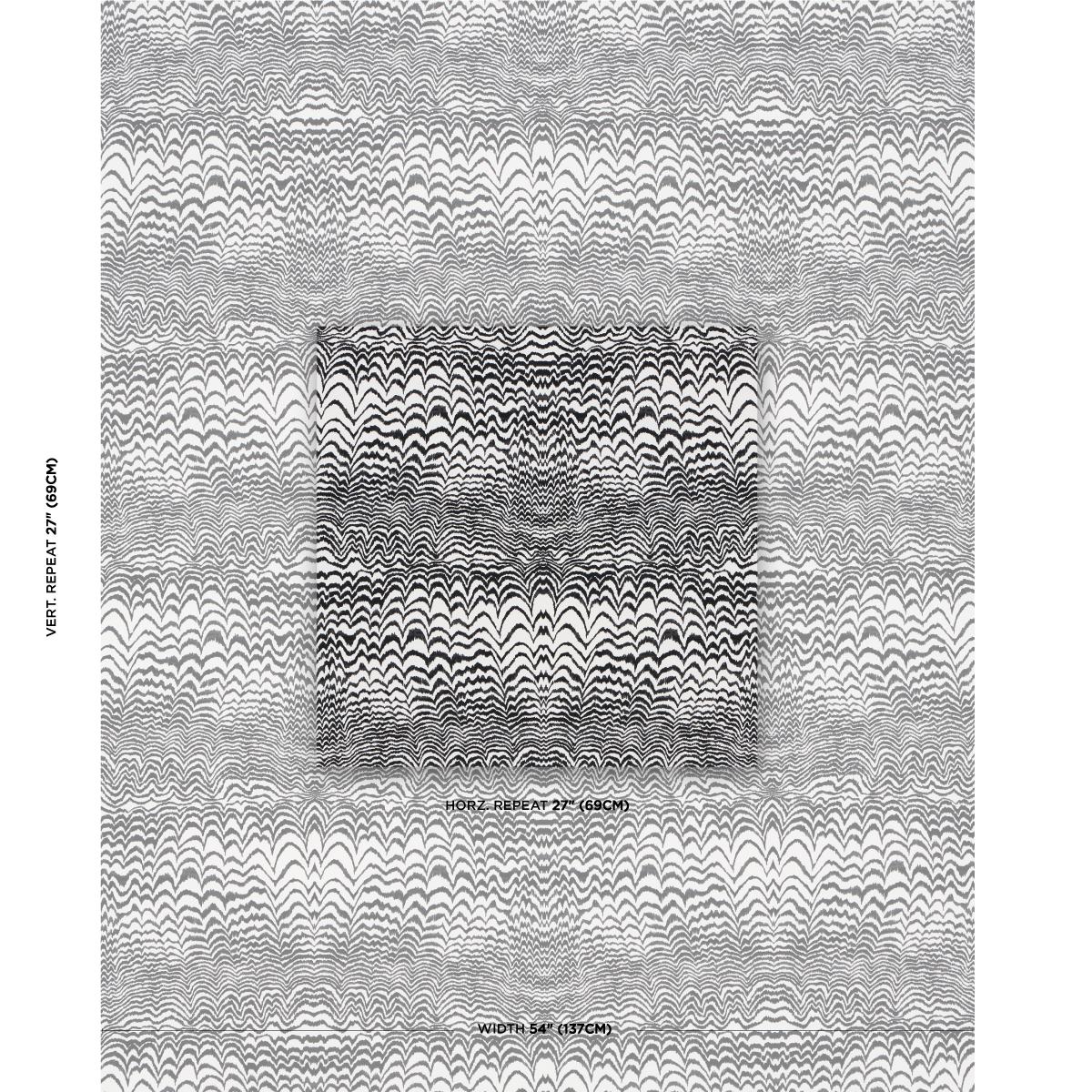 Schumacher Ink Wave Print Indoor/Outdoor Black Fabric