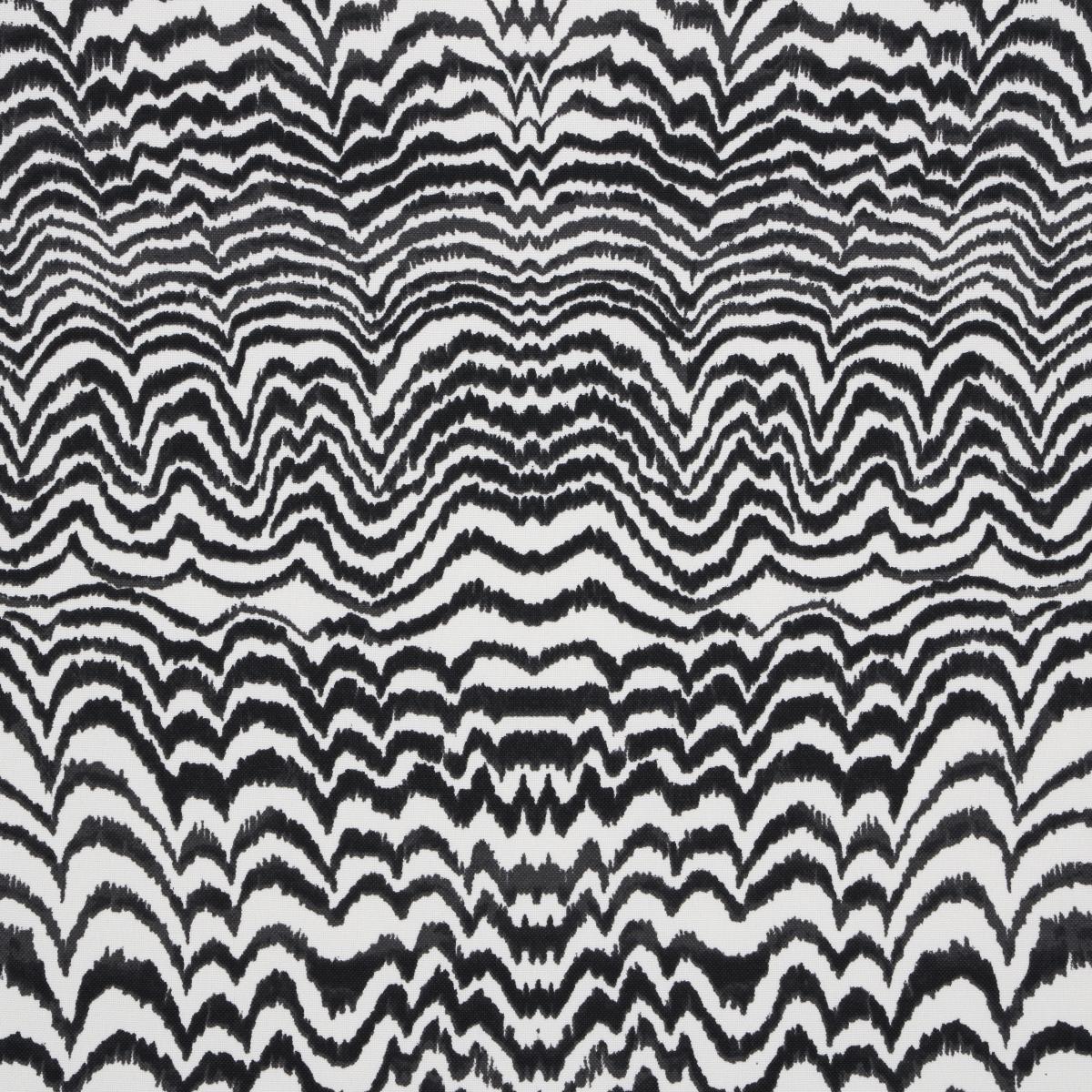 Schumacher Ink Wave Print Indoor/Outdoor Black Fabric