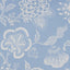 Schumacher Hothouse Flowers Silhouette Bliss Blue Wallpaper