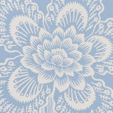 Schumacher Hothouse Flowers Silhouette Bliss Blue Wallpaper