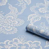 Schumacher Hothouse Flowers Silhouette Bliss Blue Wallpaper