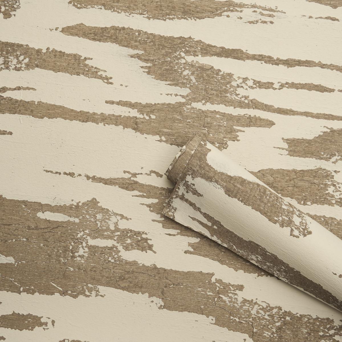 Schumacher Plastered Manuscript Birch Wallpaper
