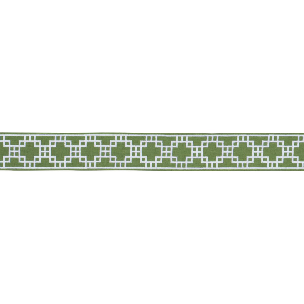 Schumacher Squared Away Trellis Tape Green Trim