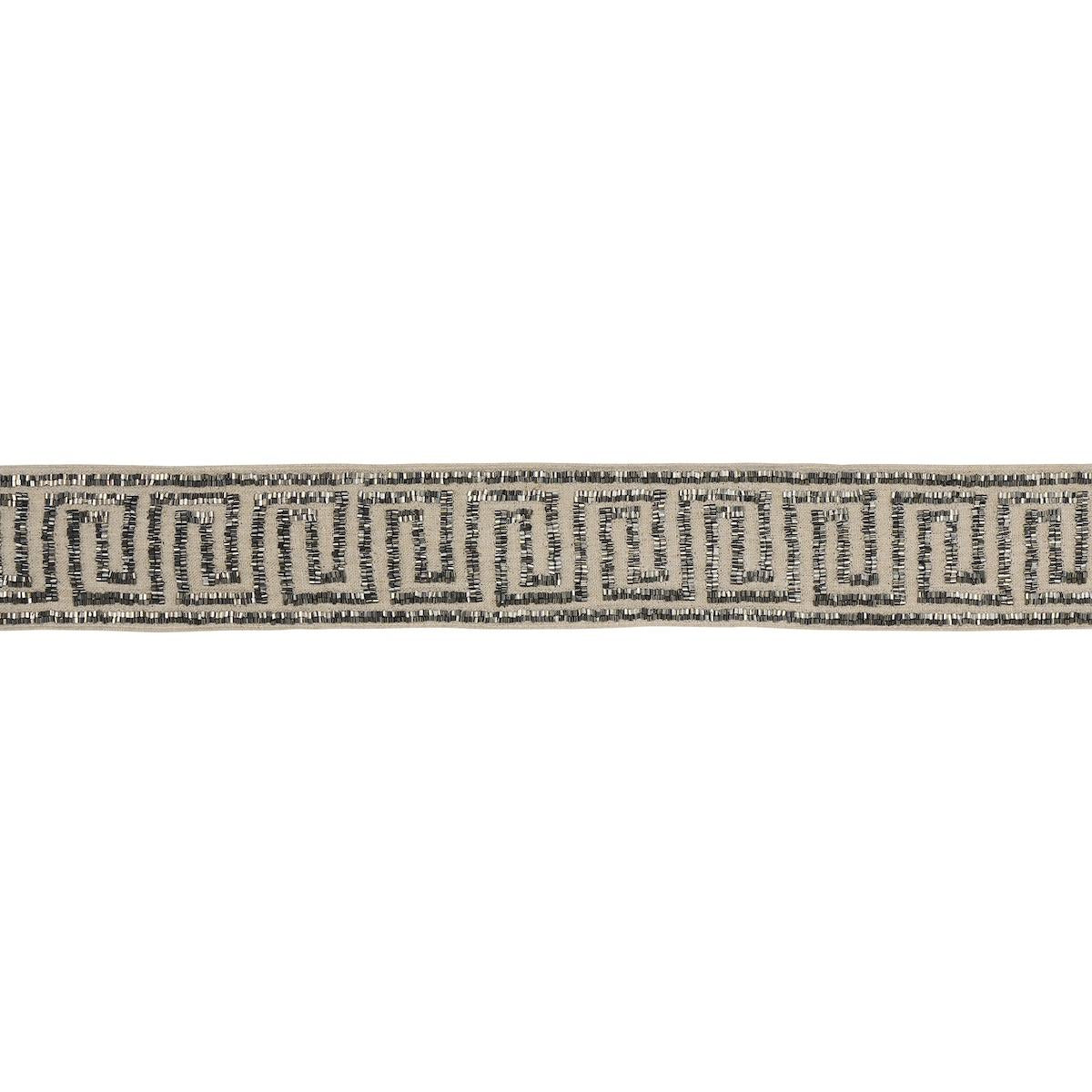 Schumacher Mercury On Natural Delphi Beaded Tape