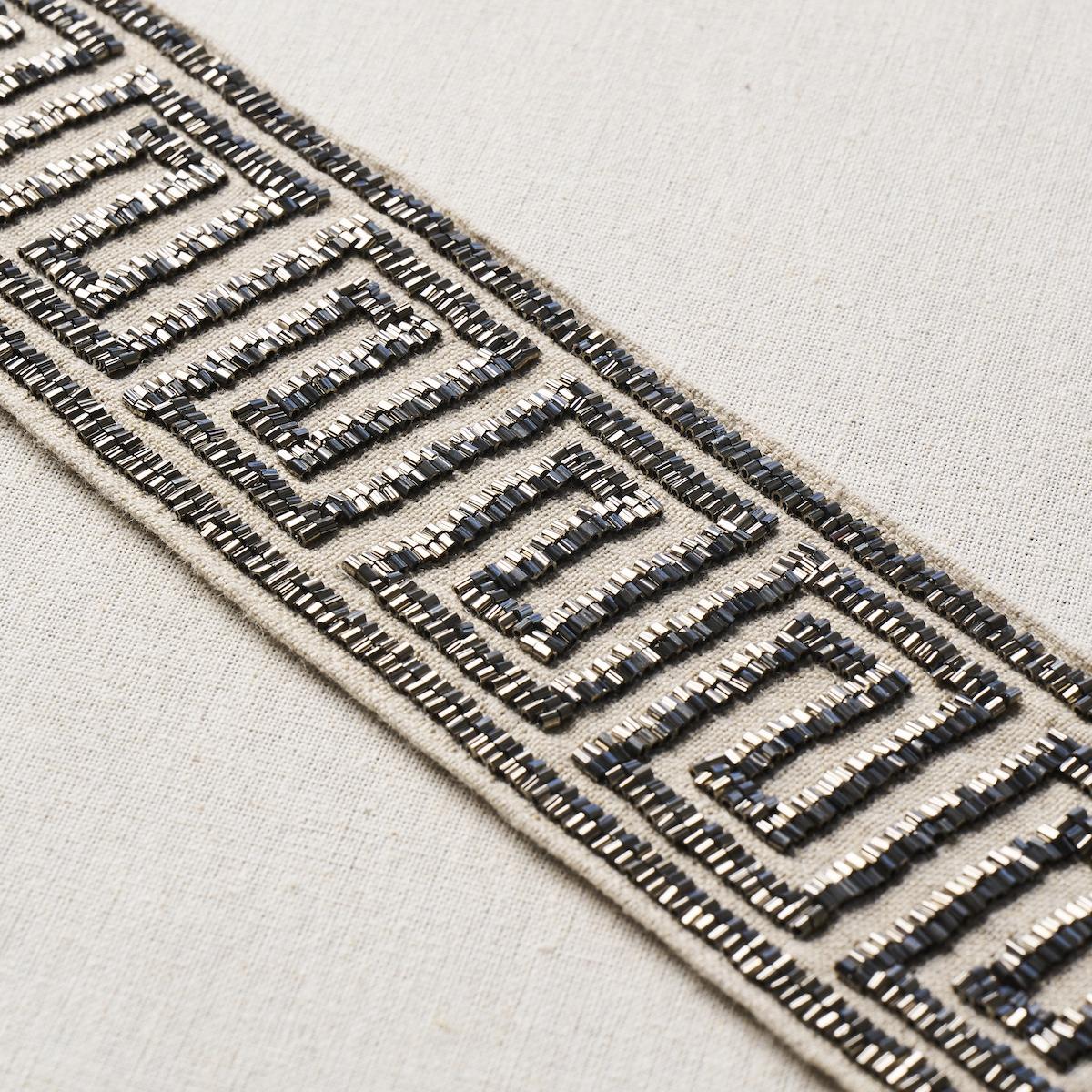 Schumacher Mercury On Natural Delphi Beaded Tape