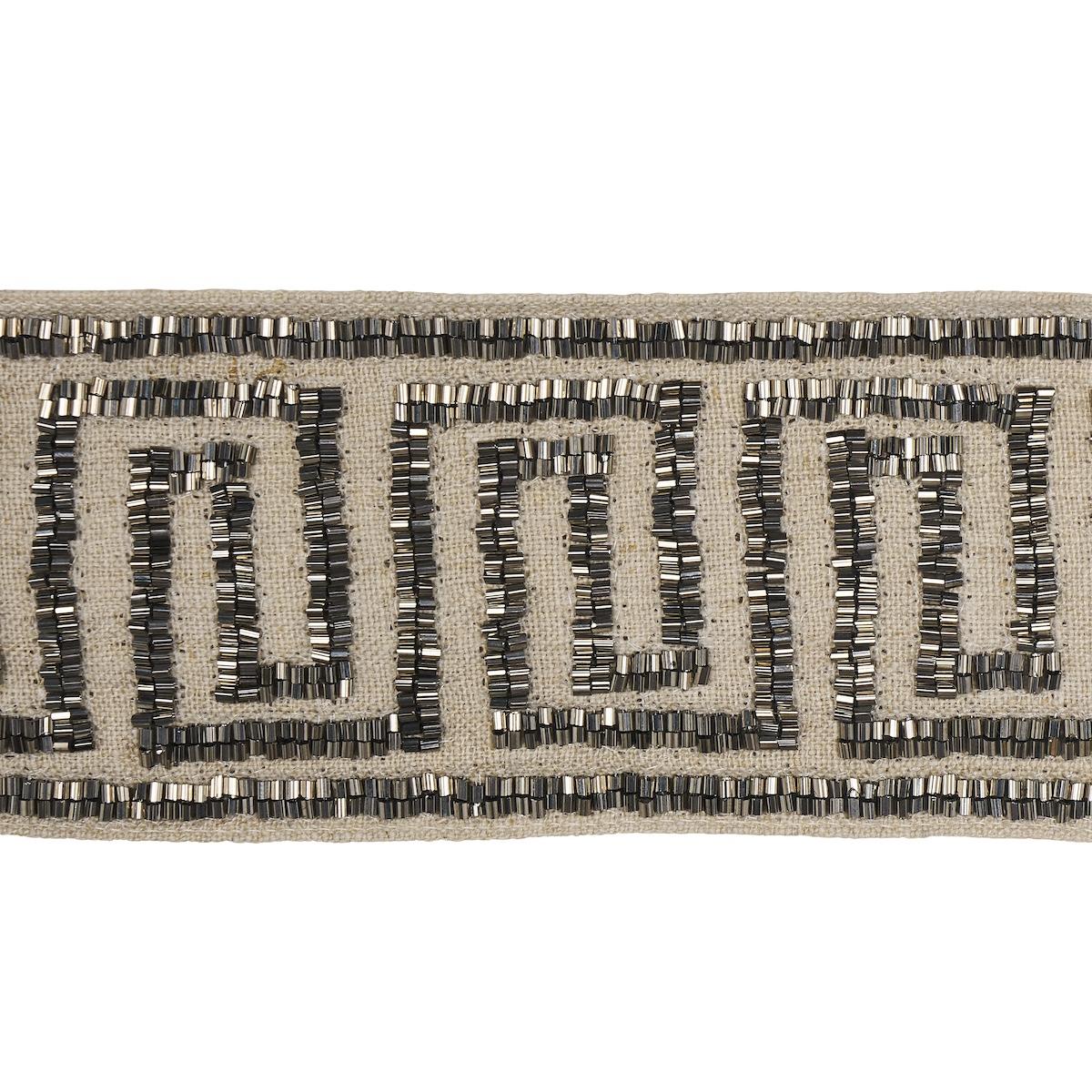 Schumacher Mercury On Natural Delphi Beaded Tape
