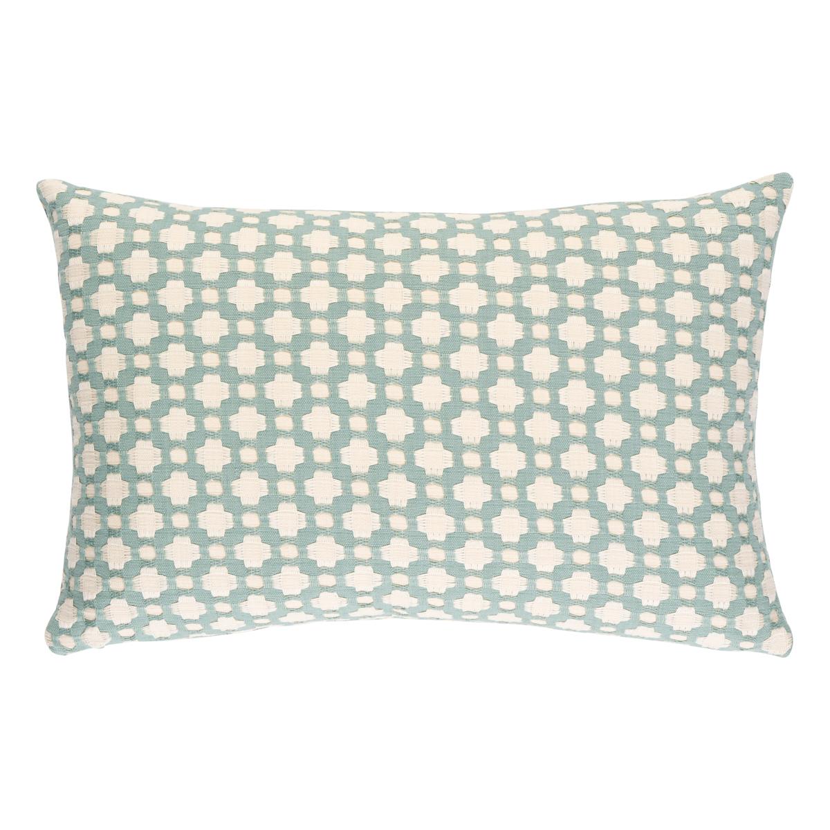 Schumacher Water/Ivory 18" x 12" Betwixt Pillow
