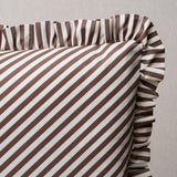 Schumacher Brown 18" x 18" Brigitte Stripe Pillow