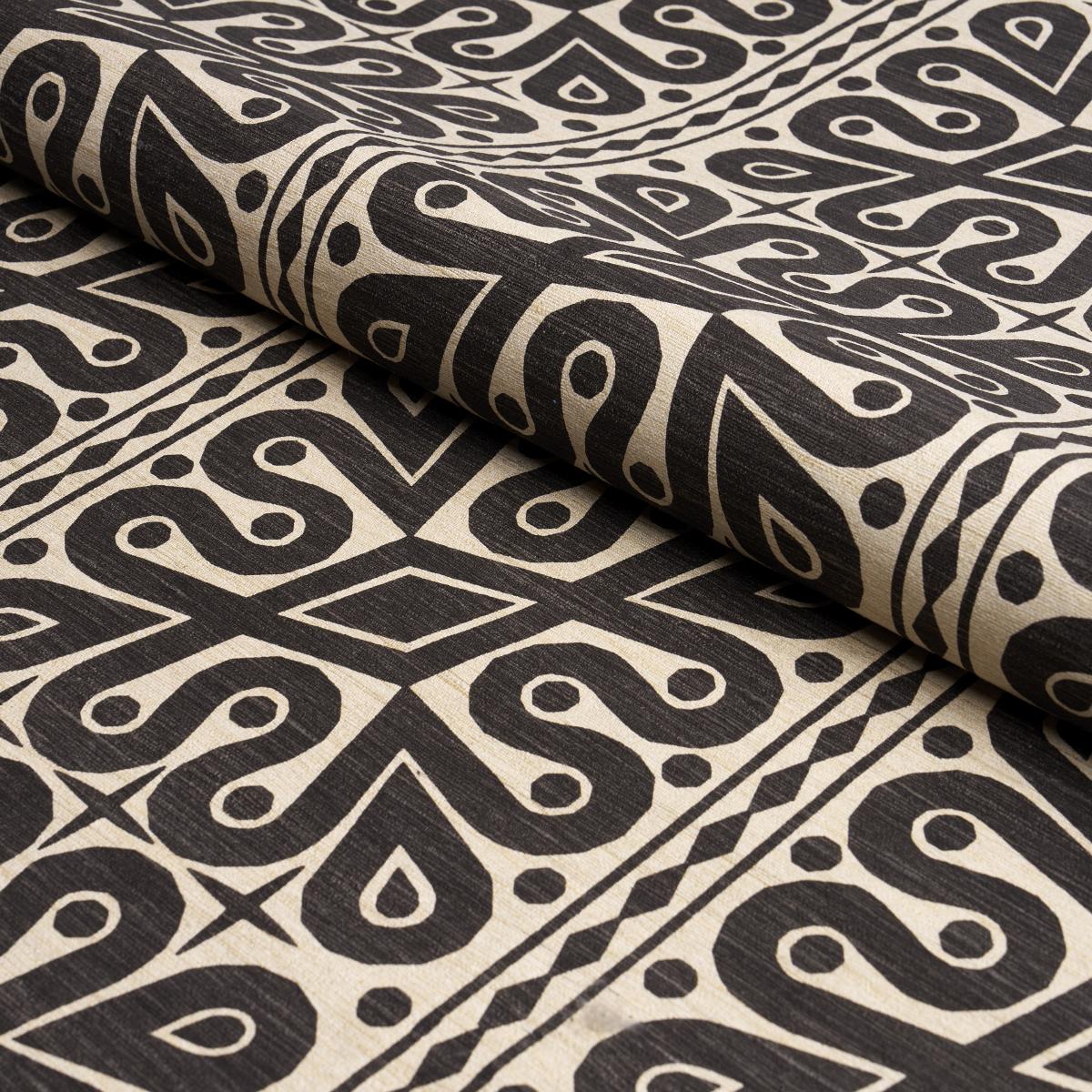 Schumacher Borneo Silk Black Fabric