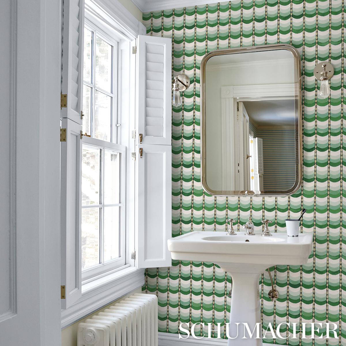 Schumacher Sintra Green Wallpaper