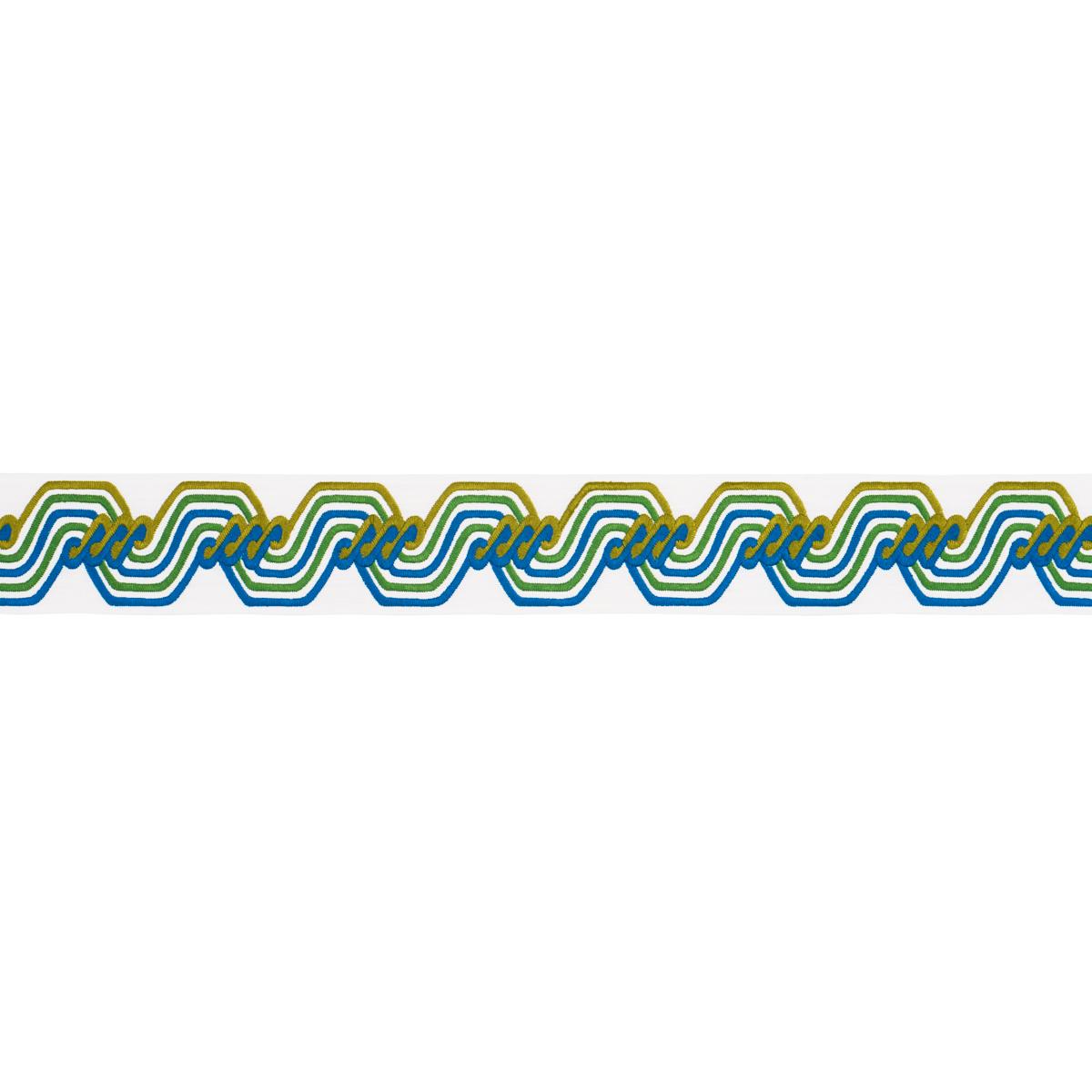 Schumacher Peacock The Twist Embroidered Tape