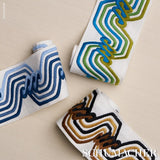 Schumacher The Twist Embroidered Tape Peacock Trim