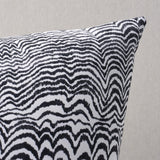 Schumacher Black 22" x 22" Ink Wave Print I/O Pillow