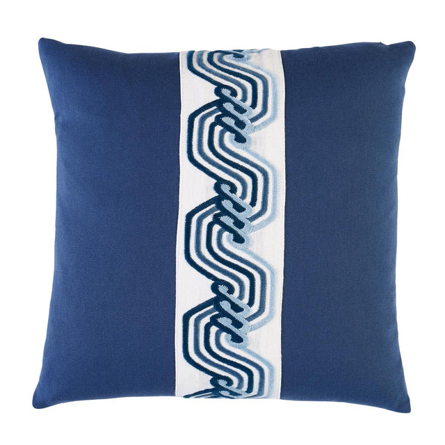 Schumacher Marine 16" x 16" The Twist Embroidered Pillow
