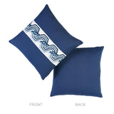Schumacher Marine 16" x 16" The Twist Embroidered Pillow