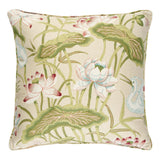 Schumacher Parchment 22" x 22" Lotus Garden Pillow