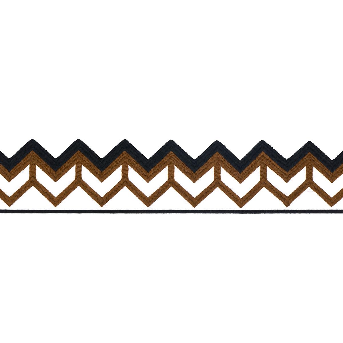 Schumacher Sparren Embroidered Tape Brown Trim