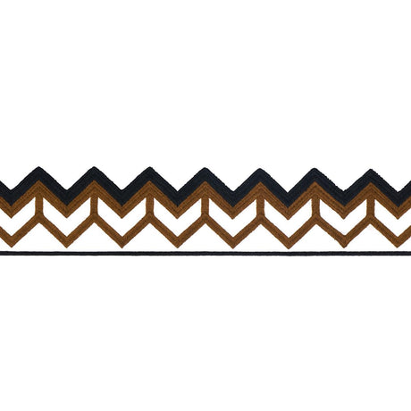 Schumacher Sparren Embroidered Tape Brown Trim