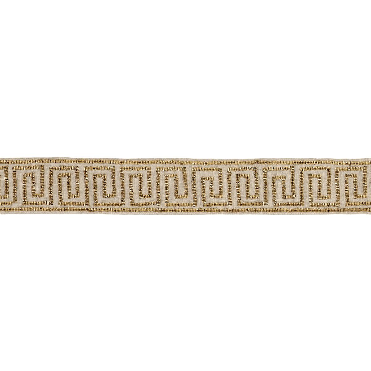 Schumacher Gold On Natural Delphi Beaded Tape