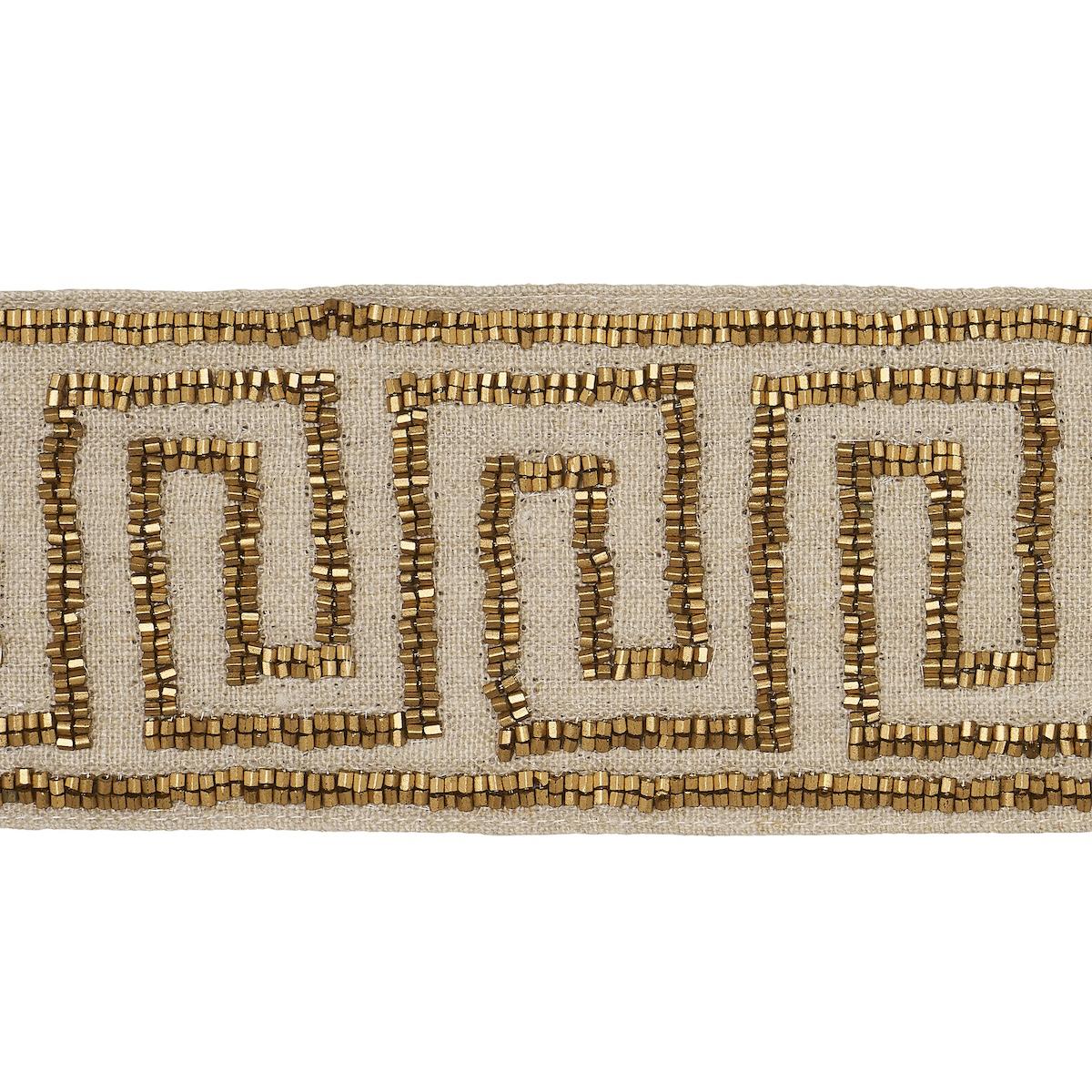 Schumacher Gold On Natural Delphi Beaded Tape