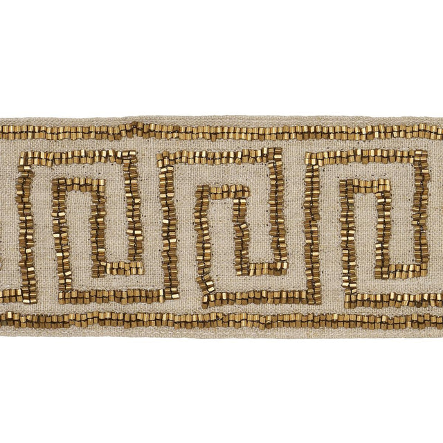 Schumacher Gold On Natural Delphi Beaded Tape