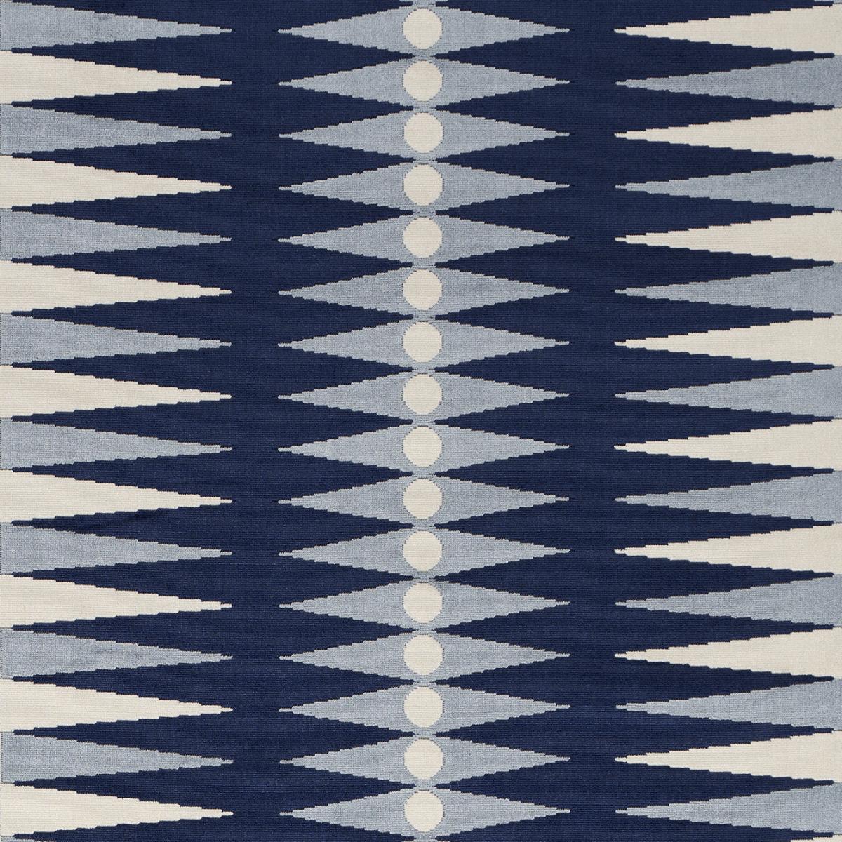 Schumacher Backgammon Cut Velvet Blue Fabric