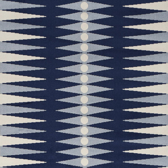 Schumacher Backgammon Cut Velvet Blue Fabric