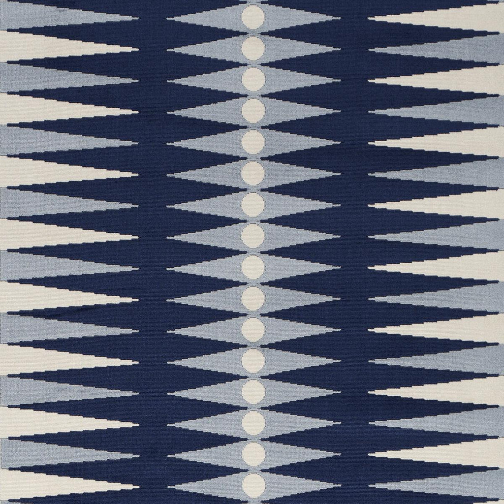 Schumacher Backgammon Cut Velvet Blue Fabric