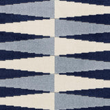 Schumacher Backgammon Cut Velvet Blue Fabric