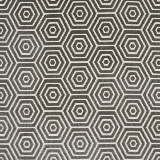 Schumacher Bees Knees Cut Velvet Grey Fabric