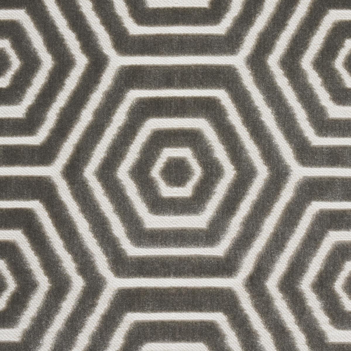 Schumacher Bees Knees Cut Velvet Grey Fabric