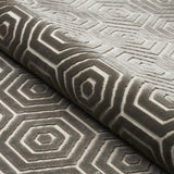 Schumacher Bees Knees Cut Velvet Grey Fabric