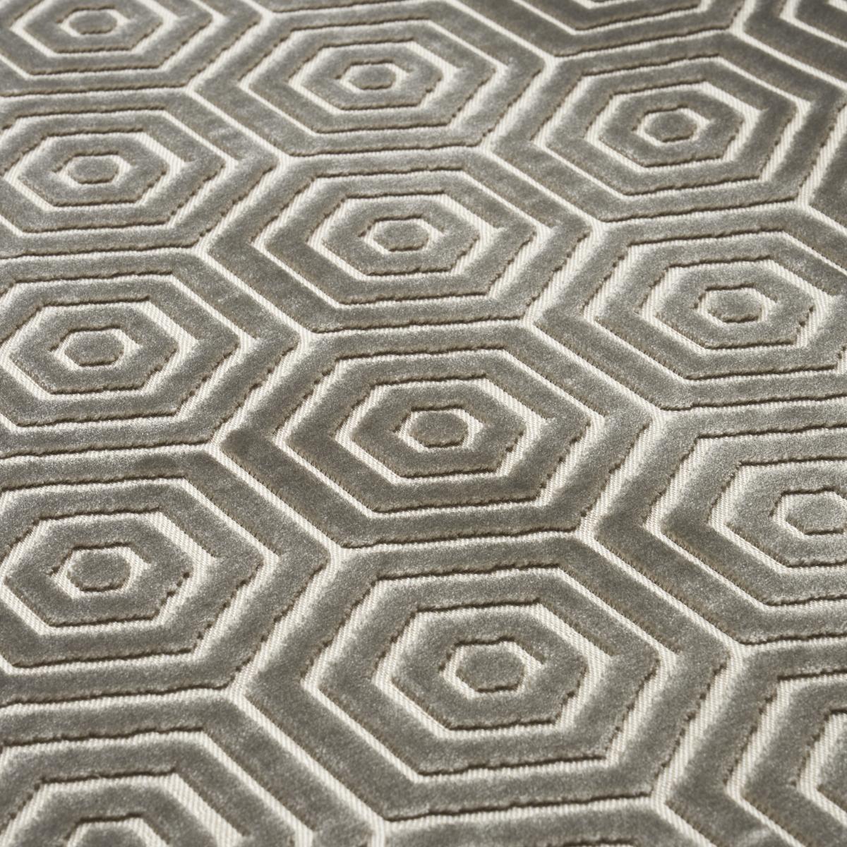 Schumacher Bees Knees Cut Velvet Grey Fabric
