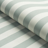 Schumacher Edwin Stripe Medium Eucalyptus Wallpaper