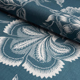Schumacher Hothouse Flowers Silhouette Peacock Fabric