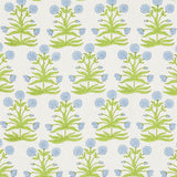 Schumacher Mughal Hand Block Print Sky Pistachio Fabric