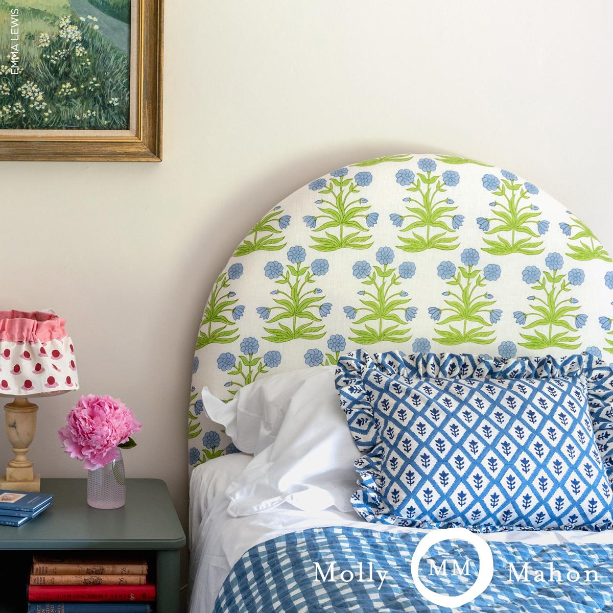 Schumacher Mughal Hand Block Print Sky Pistachio Fabric