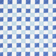 Schumacher Chequer Hand Block Print Blue Fabric