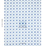 Schumacher Chequer Hand Block Print Blue Fabric