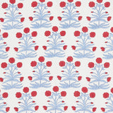 Schumacher Mughal Hand Block Print Crimson Sky Fabric