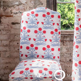 Schumacher Mughal Hand Block Print Crimson Sky Fabric