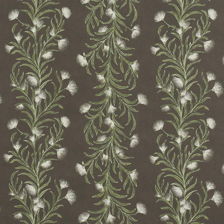 Schumacher Tasmanian Mimosa Brown &Green Wallpaper